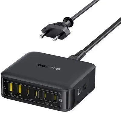 Сетевое зарядное устройство BASEUS EnerFill FH21,  2xUSB-A,  4xUSB-C, USB-C, 120Вт, 3.25A, черный