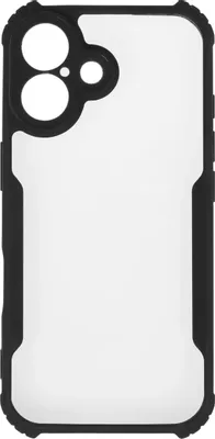 Чехол (клип-кейс) BORASCO Sky Case, для Apple iPhone 16, черный/прозрачный [74652]