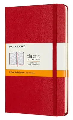Блокнот Moleskine Classic,  208стр,  в линейку,  твердая обложка,  красный [qp050f2]