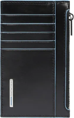 Чехол для кредитных карт Piquadro Blue Square PP6561B2R/N, кожа натуральная, черный
