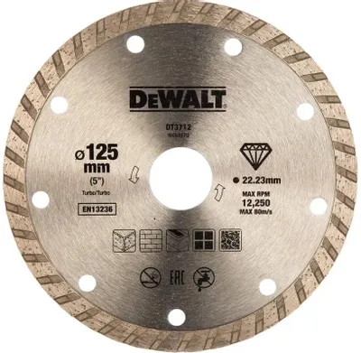 Алмазный диск DeWALT DT3712,  универсальный,  125мм,  2.2мм, 22.2мм