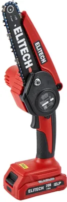 Цепная пила Elitech ПА 206К (E1611.018.00),  20В,  с одним аккумулятором [205459]