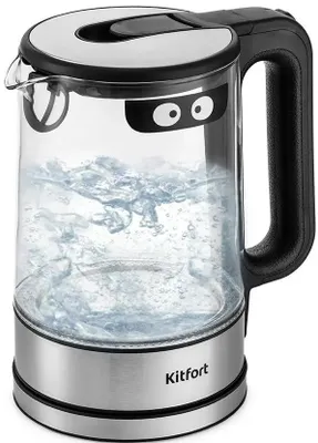 Чайник электрический KitFort КТ-6128, 1.7л, стекло/металл/пластик