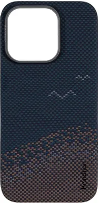 Чехол (клип-кейс) KONDIJAN Carbon, для Apple iPhone 15 Pro, синий [kjcr-iph-15-pro-birds-ms-blu]