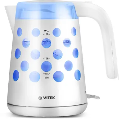 Чайник электрический Vitek VT-7048-01, 1.7л, пластик