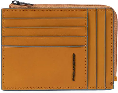 Чехол для кредитных карт Piquadro Blue Square PU1243B2R/G, кожа натуральная, шафрановый