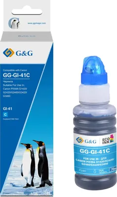 Чернила G&G GG-GI-41C, для Canon, 70мл, голубой