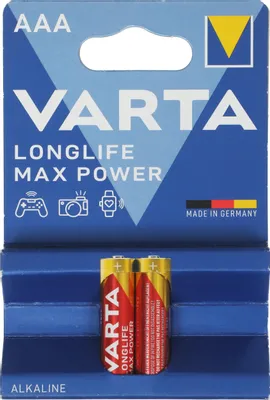 AAA Батарейка VARTA LongLife Max Power LR03 Alkaline,  2 шт.