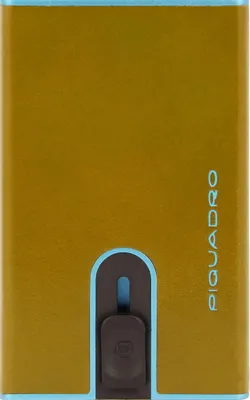 Чехол для кредитных карт Piquadro Blue Square PP4825B2BLR/G, кожа натуральная, желтый