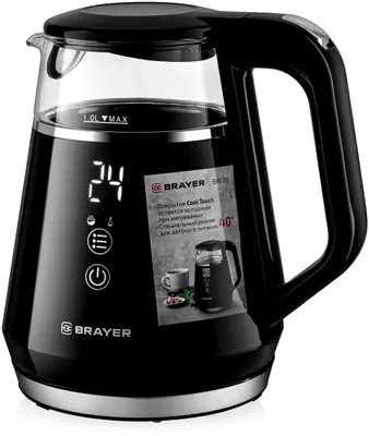 Чайник электрический BRAYER BR6105, 1л, стекло/пластик