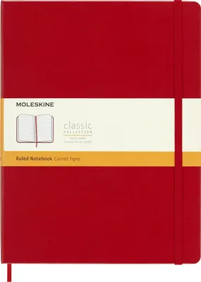 Блокнот Moleskine Classic,  192стр,  в линейку,  твердая обложка,  красный [qp090f2]