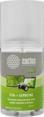 Чистящий набор Cactus CS-S3004E,  200 мл,  1 шт для экранов и оптики