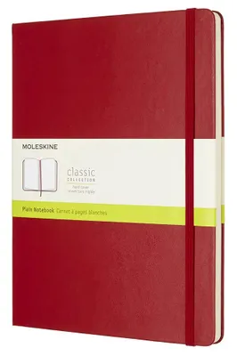 Блокнот Moleskine Classic,  192стр,  без разлиновки,  твердая обложка,  красный [qp092f2]