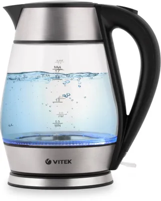 Чайник электрический Vitek VT-7037, 1.7л, стекло/металл/пластик