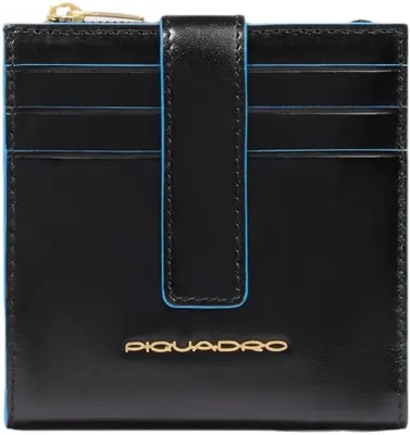 Чехол для кредитных карт Piquadro Blue Square PP6843B2R/N, кожа натуральная, черный