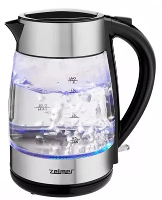 Чайник электрический Zelmer ZCK8011, 1.7л, стекло/металл/пластик