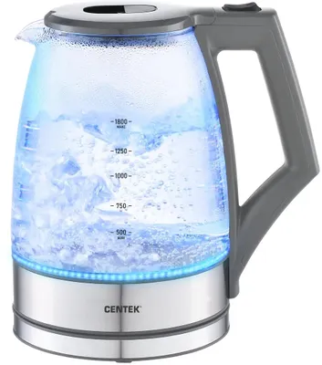 Чайник электрический CENTEK CT-0014, 1.8л, стекло/металл/пластик