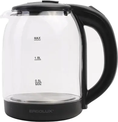 Чайник электрический ERGOLUX ELX-KG05-C02, 1.8л, стекло/пластик