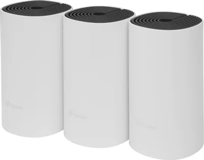 Бесшовный Mesh роутер TP-LINK Deco E4,  Wi-Fi 5,  AC1200,  2.4/5ГГц, 2 WAN/LAN, белый, 3 шт. в комплекте [deco e4(3-pack)]