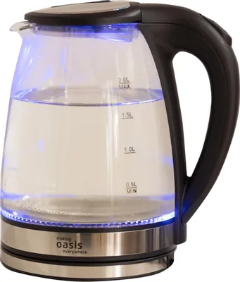 Чайник электрический OASIS K-8GS, 2л, стекло/металл/пластик