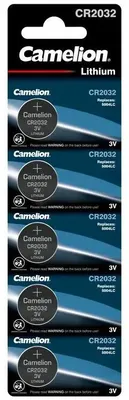 CR2032 Батарейка CAMELION Lithium CR2032 BL-5,  5 шт. 210мAч