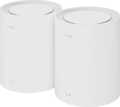 Бесшовный Mesh роутер CUDY M1800,  Wi-Fi 6,  AX1800,  2.4/5ГГц, 1 LAN,  белый, 2 шт. в комплекте [m1800(2-pack)]