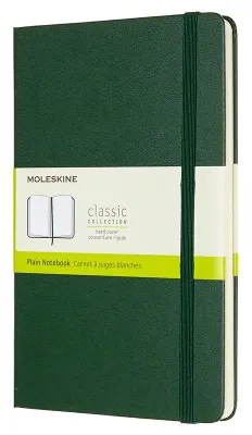 Блокнот Moleskine Classic,  240стр,  без разлиновки,  твердая обложка,  зеленый [qp062k15]