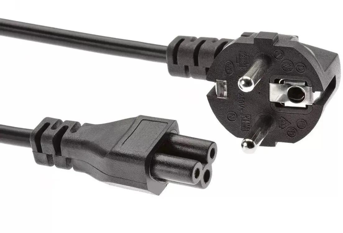 Кабель питания PREMIER 5-282,  IEC C5 (3-pin) (прямой) -  Евровилка (угловой),  круглое,  1м,  Bulk,  черный [5-282(0.5) 1.0]