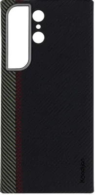 Чехол (клип-кейс) KONDIJAN Carbon, для Samsung Galaxy S23 Ultra, черный [kjcr-sam-s23-ul-wvn-ms-blk]