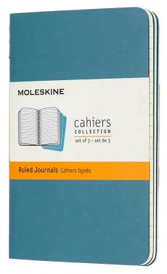 Блокнот Moleskine Cahier Journal,  64стр,  в линейку,  голубой [ch011b44]