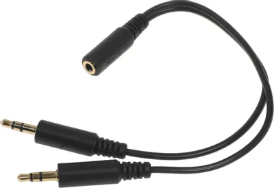 Адаптер аудио A4TECH AD-4P,  Jack 3.5 (f) -  2xJack 3.5 (m),  0.2м, черный