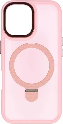 Чехол (клип-кейс) ZIBELINO Ring Stand Matte, для Apple iPhone 16, розовый [zrs-apl-16-mt-pnk]