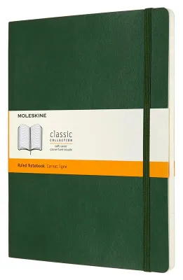 Блокнот Moleskine Classic Soft,  192стр,  в линейку,  мягкая обложка,  зеленый [qp621k15]