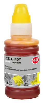 Чернила Cactus CS-GI40Y GI-40, для Canon, 70мл, желтый