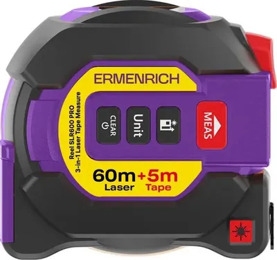 Лазерный дальномер ERMENRICH SLR600, 2 класс лазера, 670нм, луч красный [86175]