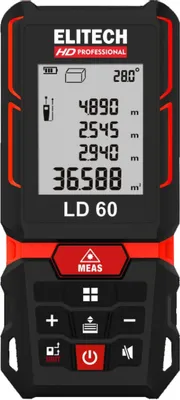 Дальномер Elitech LD 60, 2 класс лазера, 670нм, луч красный [204769]