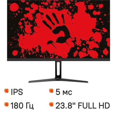 23.8" Монитор BLOODY MN240F,  1920x1080,  IPS,  180Гц,  2хHDMI,  1хDP,  черный