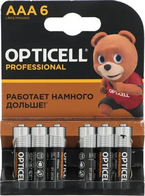 AAA Батарейка OPTICELL Professional LR03,  6 шт.