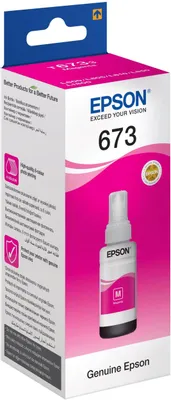 Чернила Epson 673 C13T67334A, для Epson, 70мл, пурпурный
