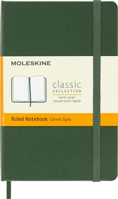 Блокнот Moleskine Classic,  192стр,  в линейку,  твердая обложка,  зеленый [mm710k15]