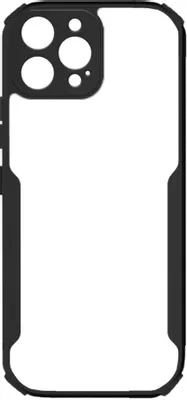 Чехол (клип-кейс) BORASCO Sky Case, для Apple iPhone 16 Pro, черный/прозрачный [74651]