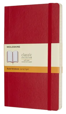Блокнот Moleskine Classic Soft,  192стр,  в линейку,  мягкая обложка,  красный [qp616f2]