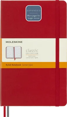 Блокнот Moleskine Classic Expended,  400стр,  в линейку,  твердая обложка,  красный [qp060expf2]