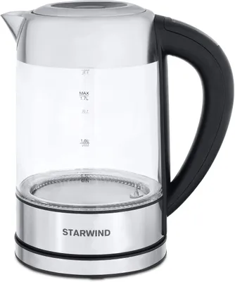 Чайник электрический StarWind SKG5213, 1.7л, стекло/металл/пластик