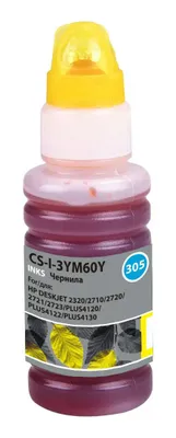 Чернила Cactus CS-I-3YM60Y №305, для HP, 100мл, желтый