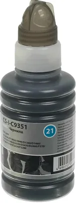 Чернила Cactus CS-I-C9351, для HP, 100мл, черный