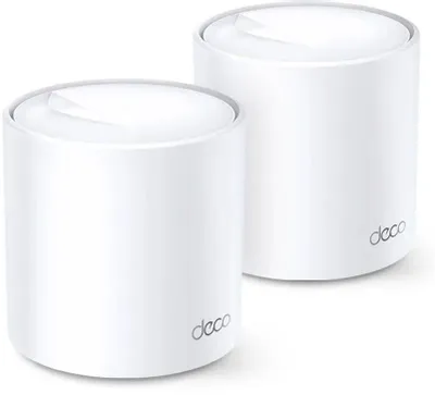 Бесшовный Mesh роутер TP-LINK Deco X60(2-Pack),  Wi-Fi 6,  AX5400,  2.4/5ГГц, 2 WAN/LAN, белый, 2 шт. в комплекте