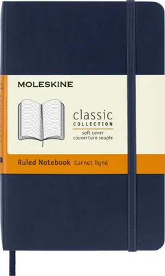 Блокнот Moleskine Classic Soft,  192стр,  в линейку,  мягкая обложка,  синий сапфир [qp611b20]