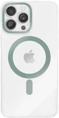 Чехол (клип-кейс) VLP 1053039, для Apple iPhone 14 Pro Max, зеленый/прозрачный