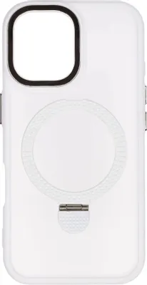 Чехол (клип-кейс) ZIBELINO Ring Stand Matte, для Apple iPhone 16, белый [zrs-apl-16-mt-wht]